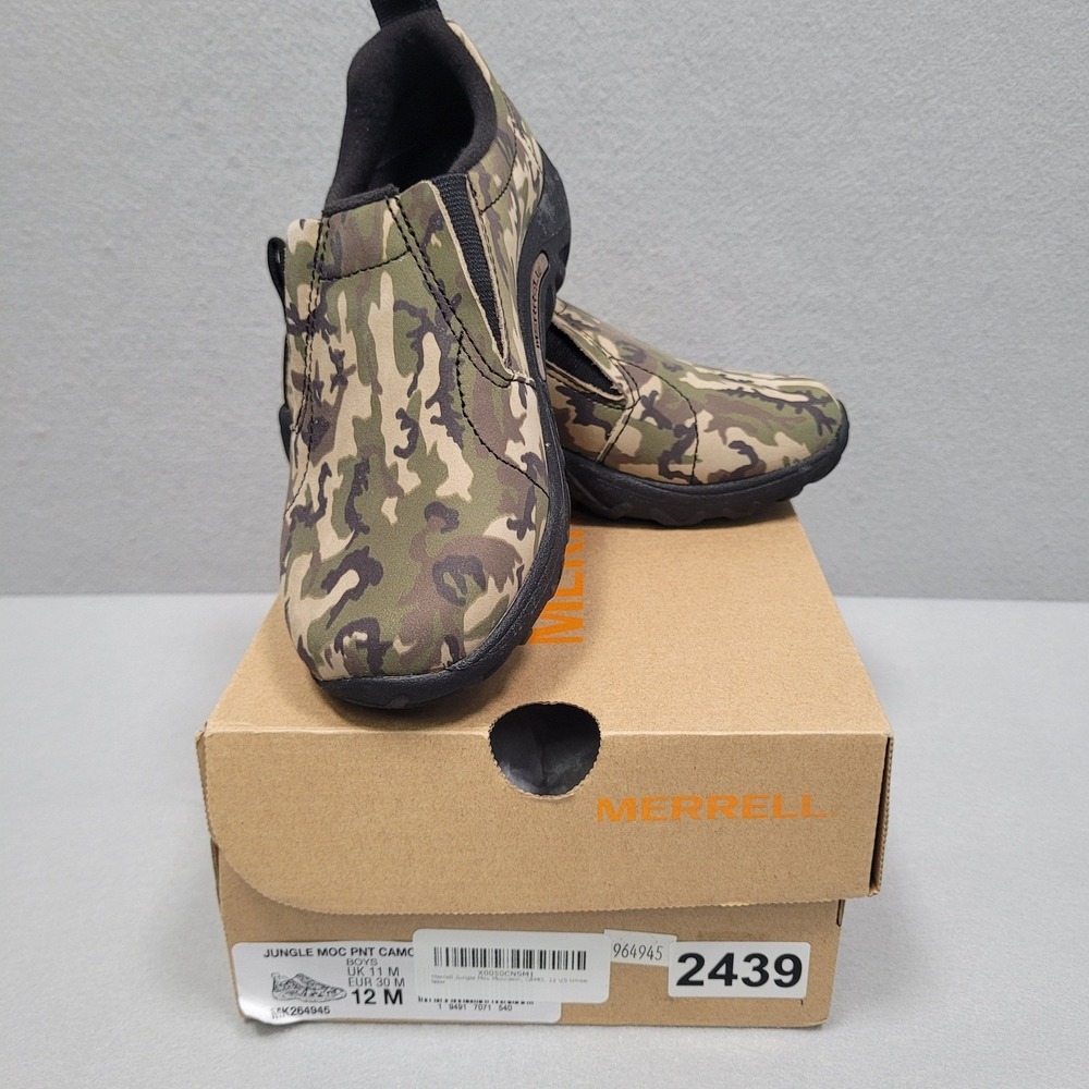 Merrell Jungle Moc PNT Camo Boys Shoes Size 12 M MK264945 Camouflage Slip On
